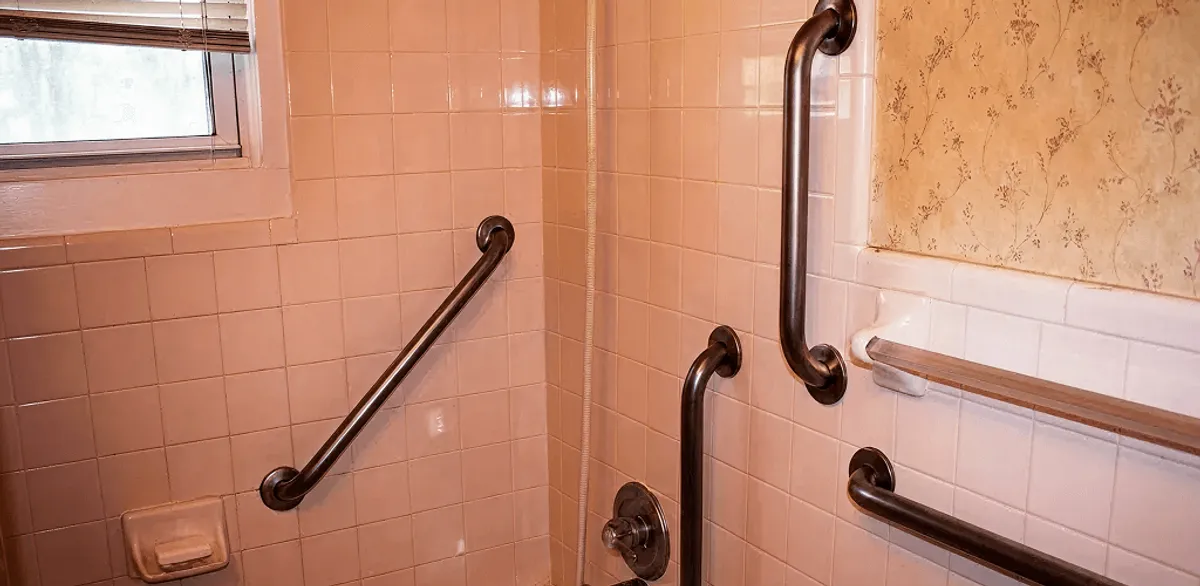 Shower grab bar installation for bathroom safety and accessibility in Pasadena, CA