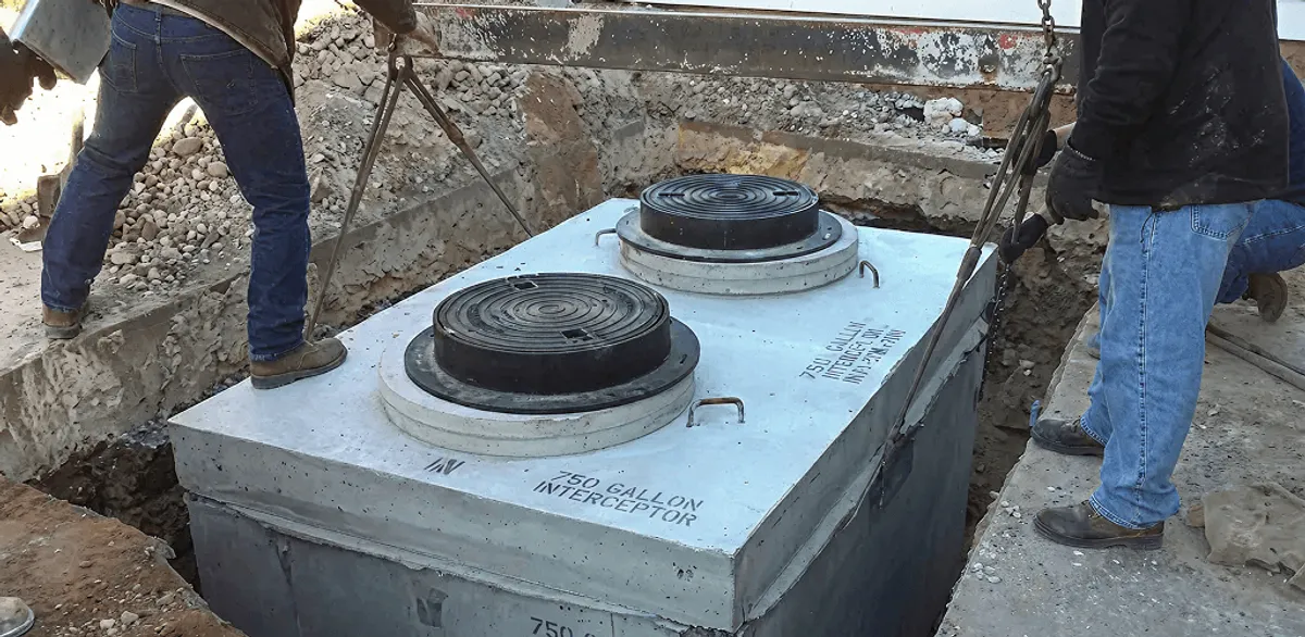 Grease trap installation for a commercial property drainage system in Pasadena, CA