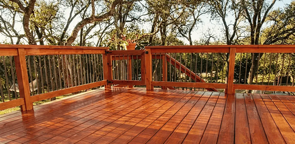 Deck sealing results with a freshly sealed wood deck in Pasadena, CA